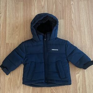 London Fog Dark Blue Hooded Jacket 12m
